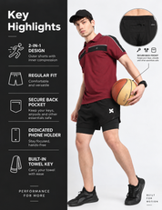 ARCLITE 2-in-1 Performance Shorts | Black