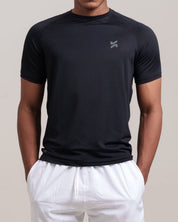 Performance raglan T-shirt for men in black by KYRIX