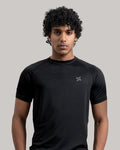 Performance raglan T-shirt for men in black by KYRIX